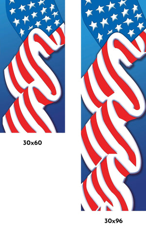 American Flag Single Vinyl Banner