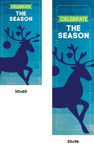 Blue Reindeer Single Vinyl Banner