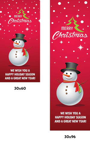 Bright Snowman Single Vinyl Banner