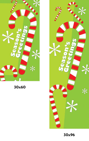 Candy Cane Blizzard Single Vinyl Banner