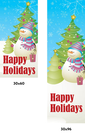 Decorating Snowman Single Vinyl Banner