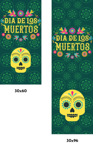 Dia de los Muertos - Yellow Skull Single Vinyl Banner