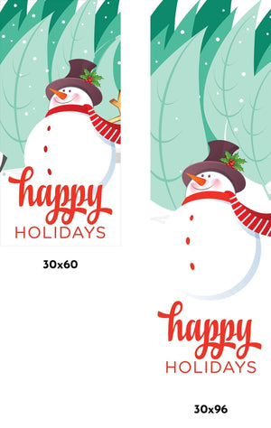 Evergreen Snowman Single Vinyl Banner