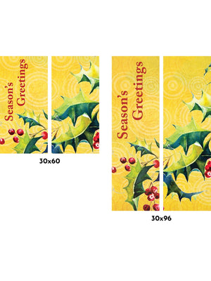 Festive Holly Berries Double Vinyl Banner Set