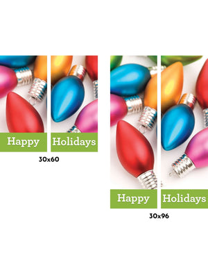 Festive Light Bulbs Double Vinyl Banner Set