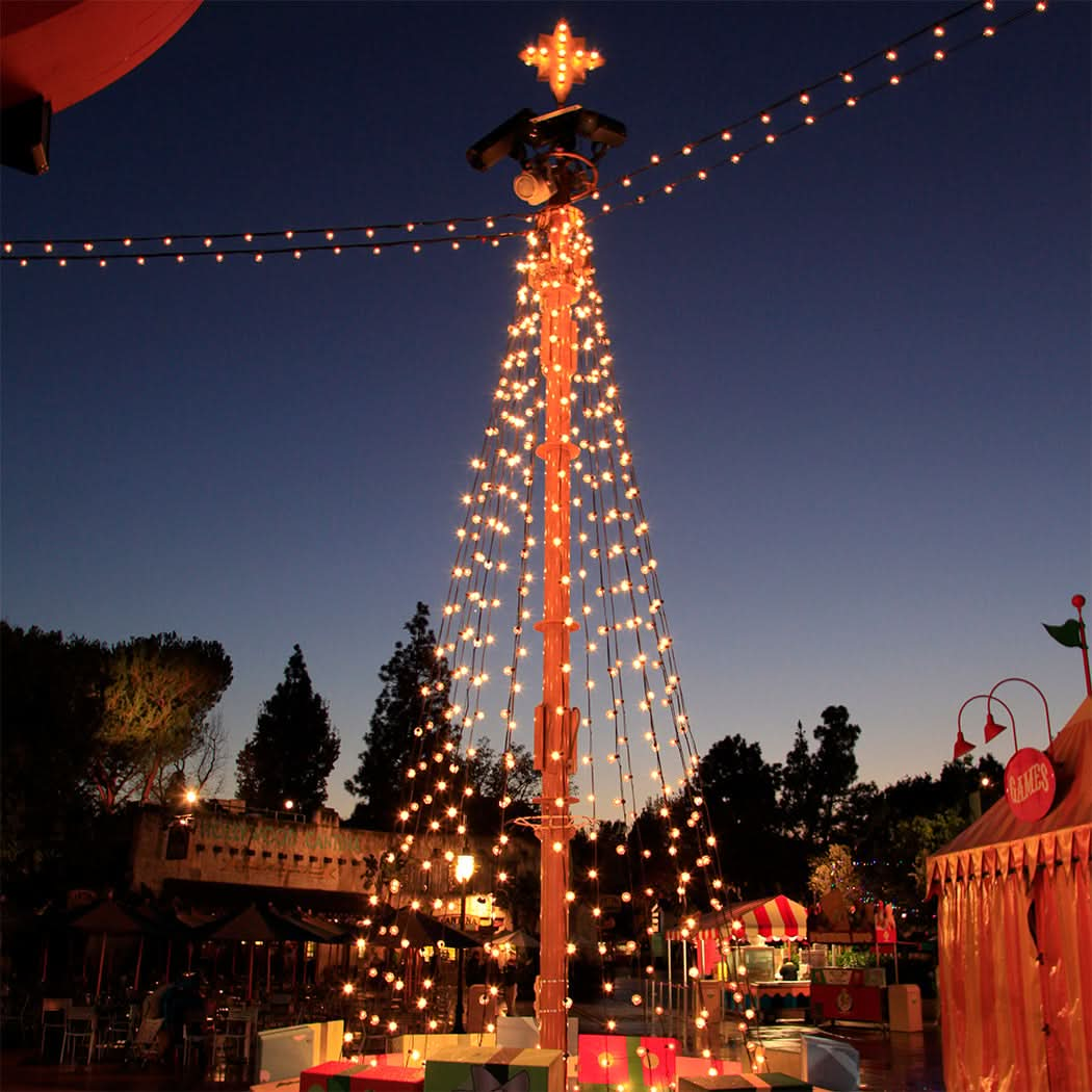 Dekra-Lite Flag Pole Tree of Lights display