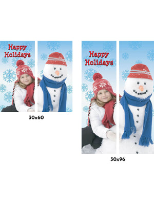 Girl & Snowman Double Vinyl Banner Set