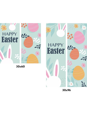 Happy Easter - Eggs & Bunnies Double Vinyl Banner