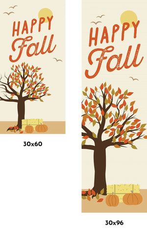 Happy Fall - Changing Tree Leaves Single Vinyl Banner