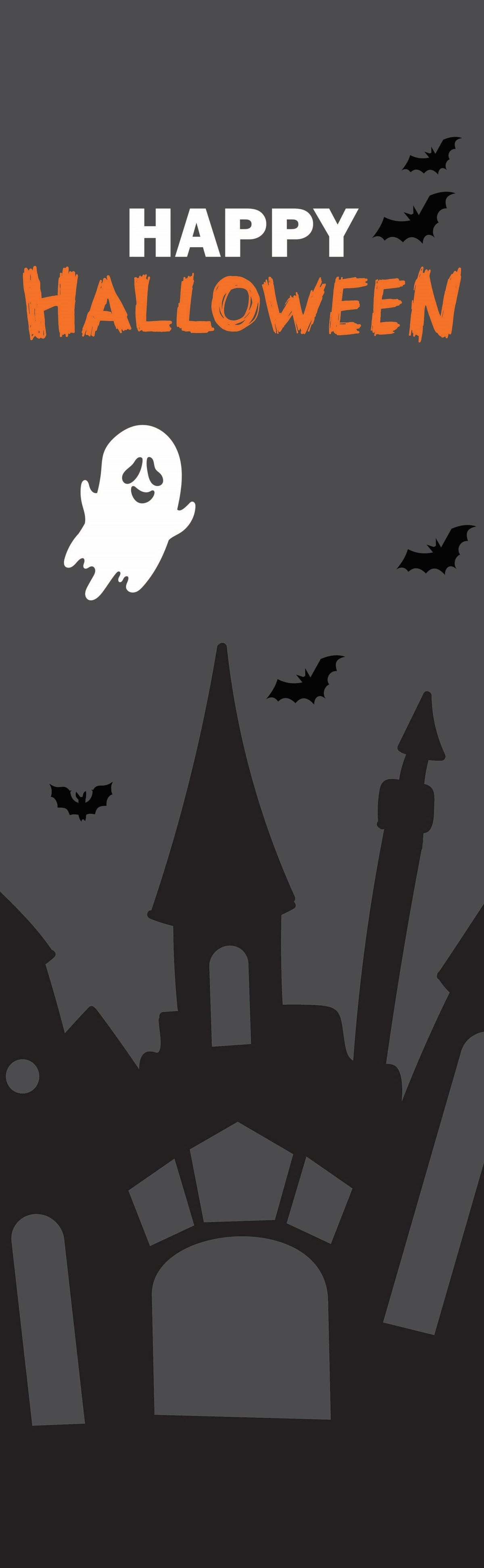 Happy Halloween- Haunted House Single Vinyl Banner