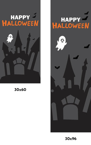 Happy Halloween- Haunted House Single Vinyl Banner