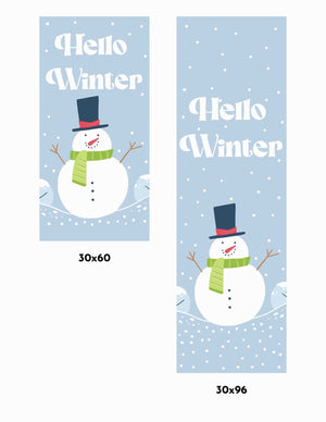 Hello Winter Single Vinyl Banner