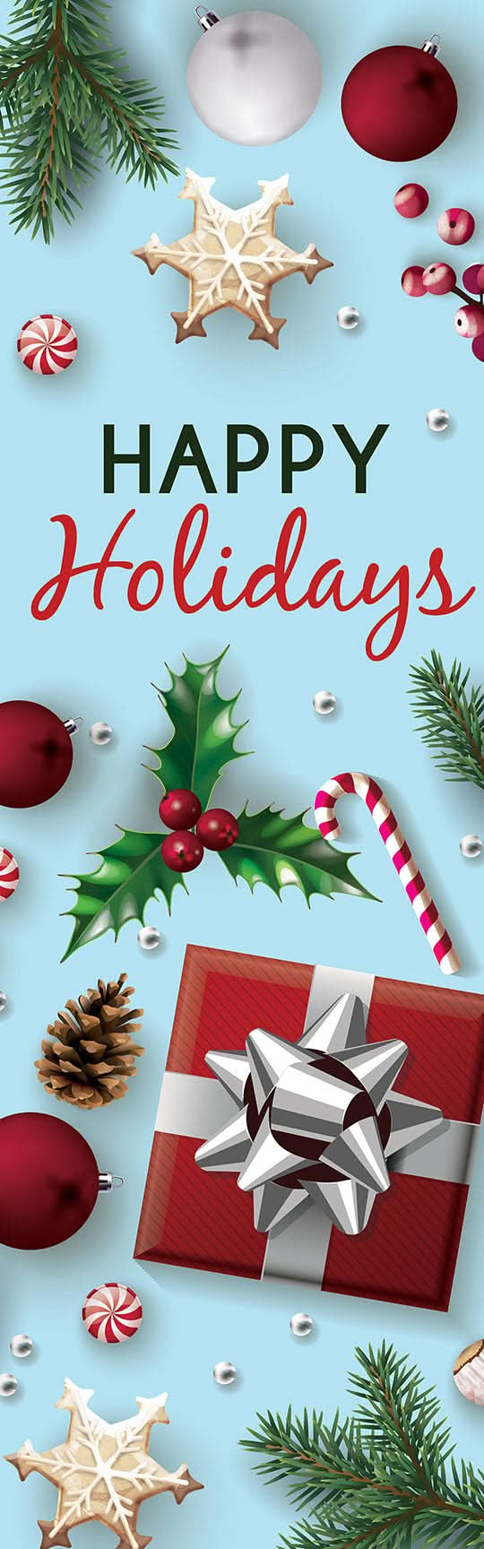 Holiday Flat Lay Single Vinyl Banner