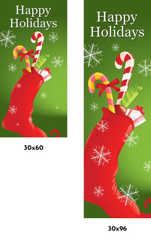 Holiday Stocking Single Vinyl Banner