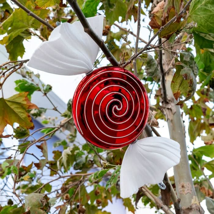 Dekra-Lite 19" Red & White Swirl Jumbo Ornament Display