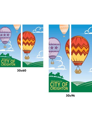 Hot Air Balloon Double Vinyl Banner Set