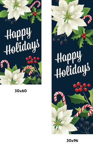 Ivory Poinsettias Single Vinyl Banner