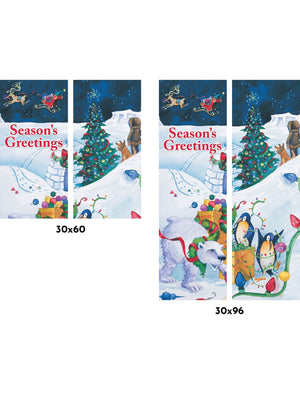 Polar Bear & Penguins Double Vinyl Banner Set