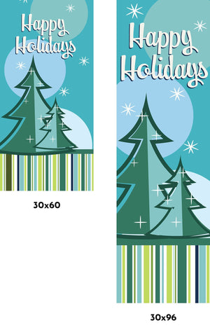 Retro Trees Single Vinyl Banner