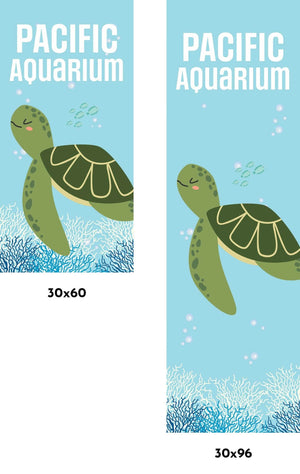 Sea Turtle Aquarium Single Vinyl Banner