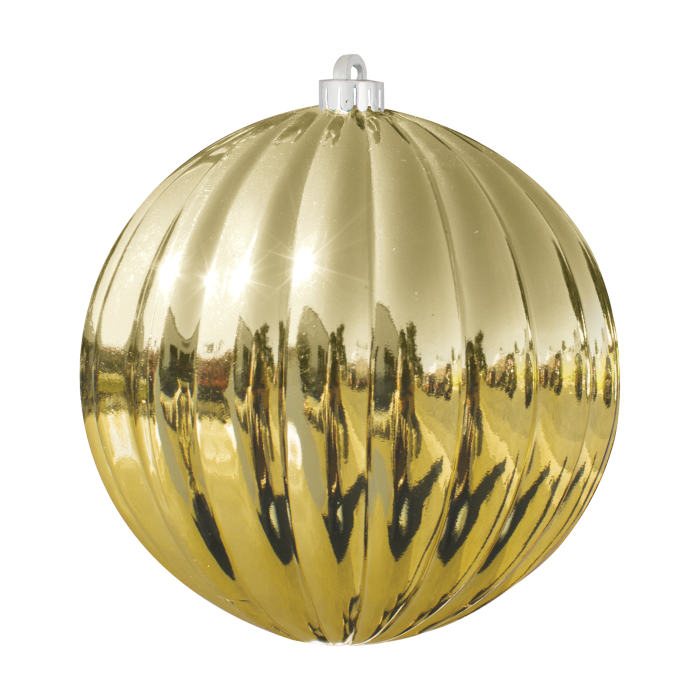 Dekra-Lite Gold Shiny Ribbed Ornament