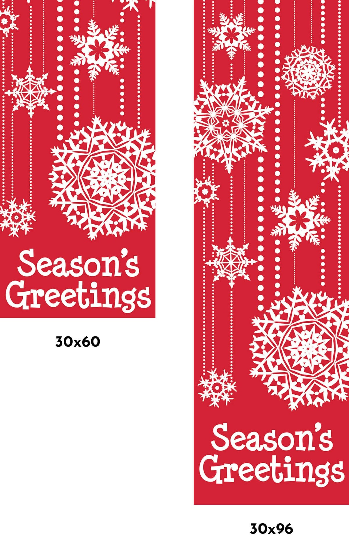 Snowflake Stripes Single Vinyl Banner