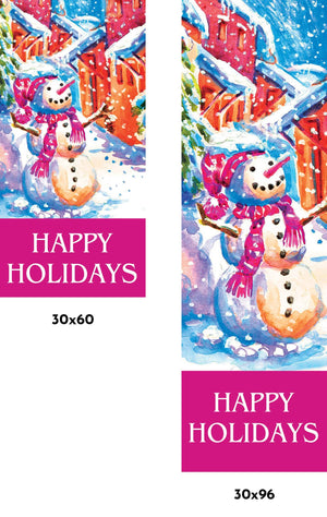 Snowman Village Single Vinyl Banner Set