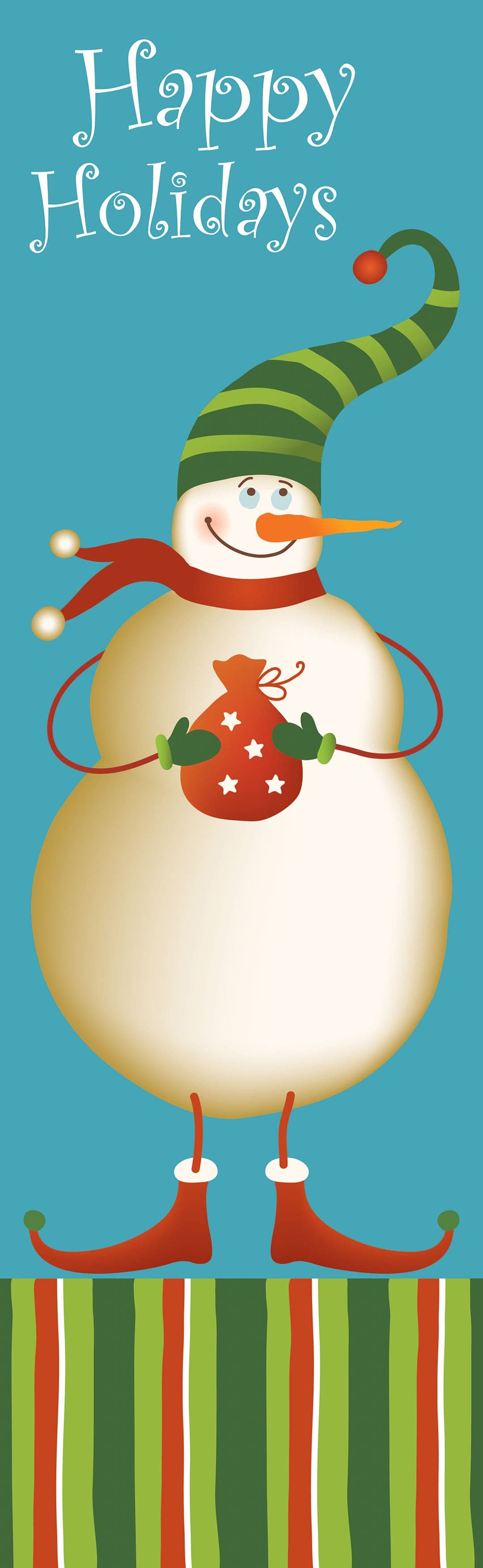 Snowman & Stripes Single Vinyl Banner