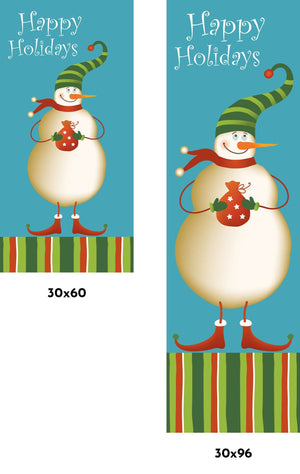 Snowman & Stripes Single Vinyl Banner