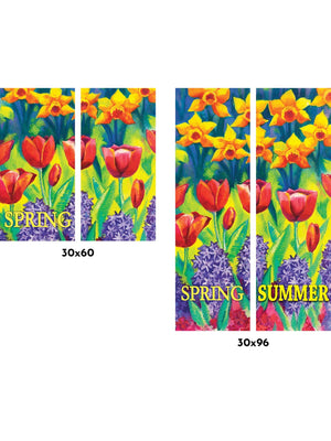 Spring Flowers Double Vinyl Banner Set