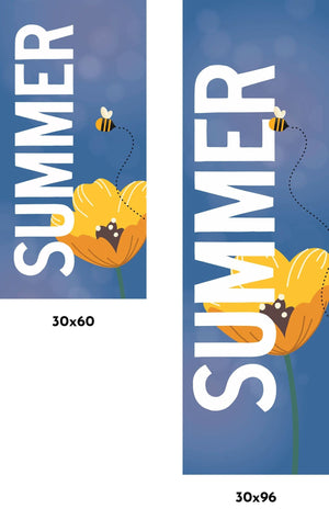 Summer Bee with Sunflower Single Vinyl Banner