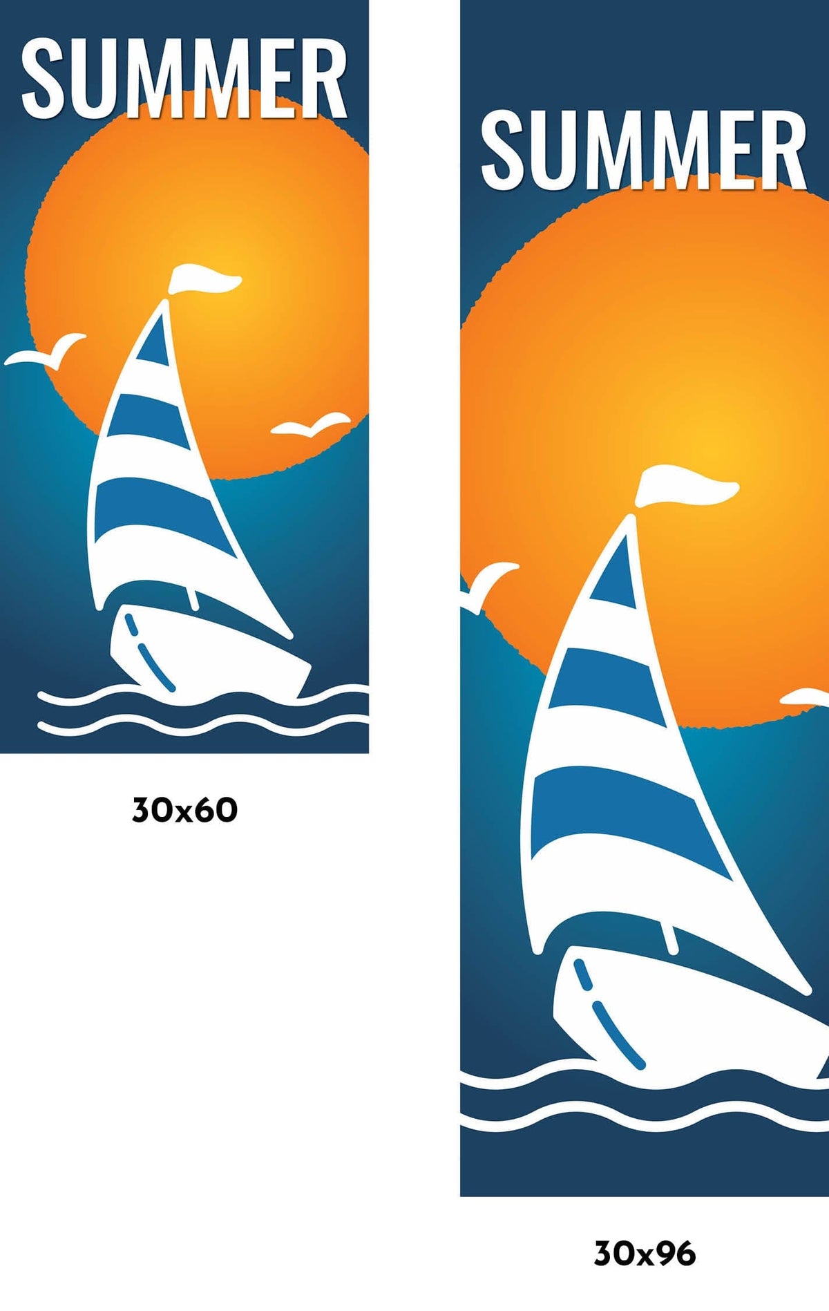 Summer Sail Boat Single Vinyl Banner