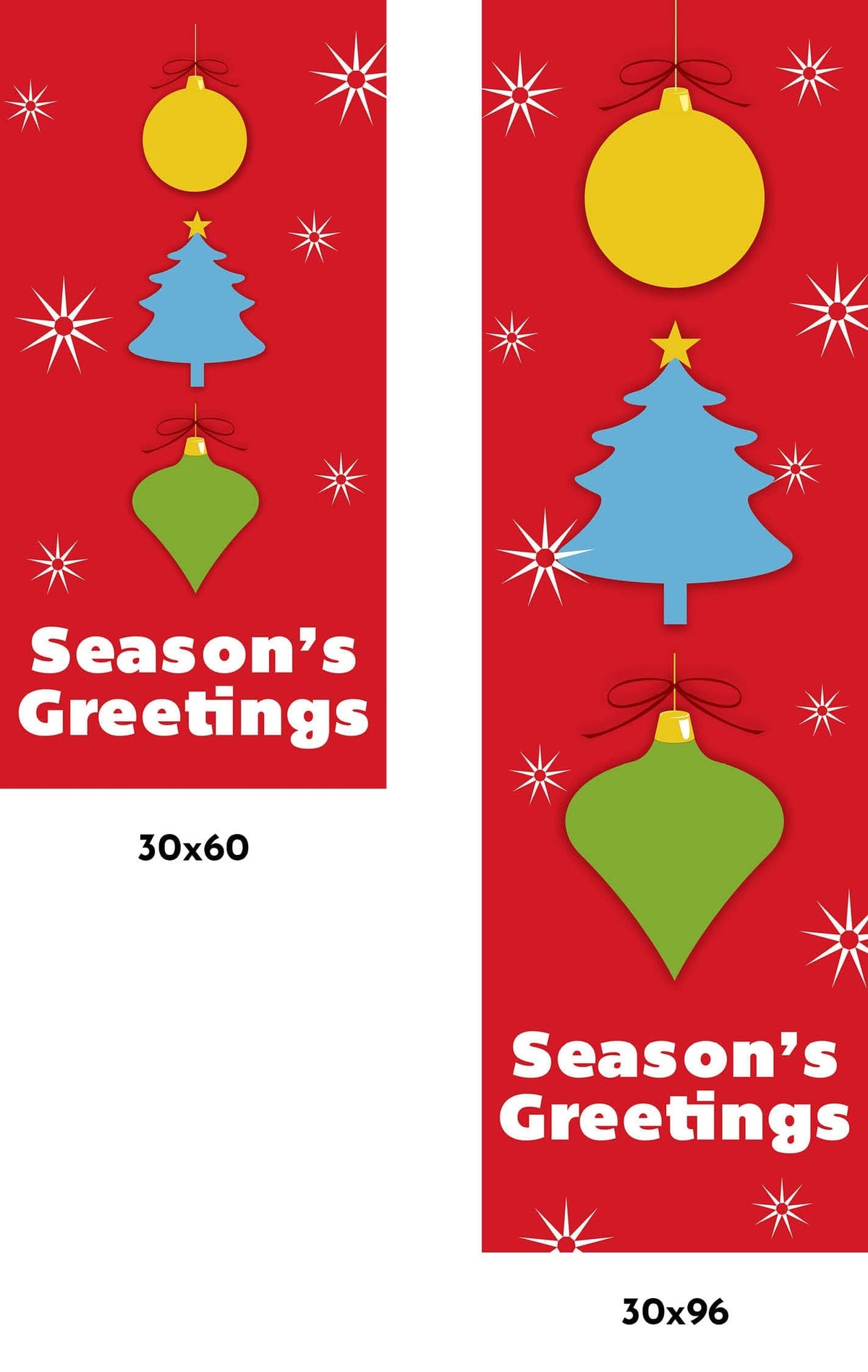 Three Ornaments Single Vinyl Banner