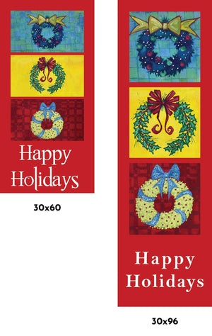 Three Wreaths Single Vinyl Banner