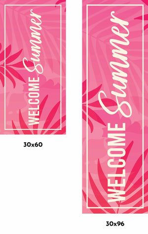 Welcome Summer - Flower Background Single Vinyl Banner