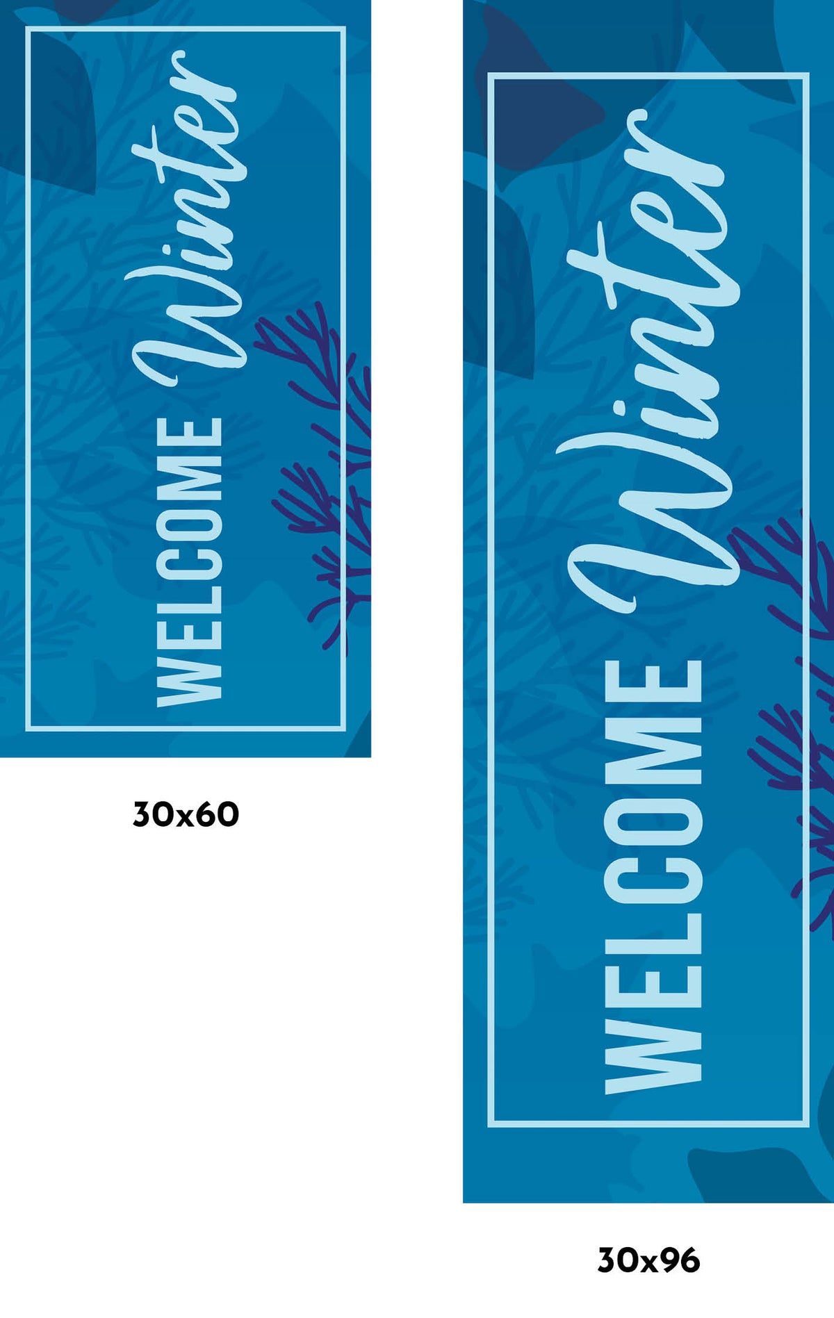 Welcome Winter Flower Background Single Vinyl Banner Dekra Lite