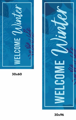 Welcome Winter - Flower Background Single Vinyl Banner