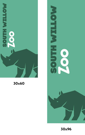 Zoo - Rhino Exhibit Single Vinyl Banner