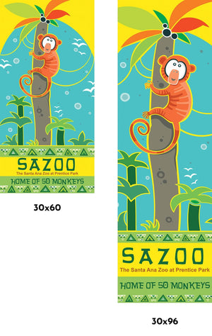 Zoo Monkey Single Vinyl Banner