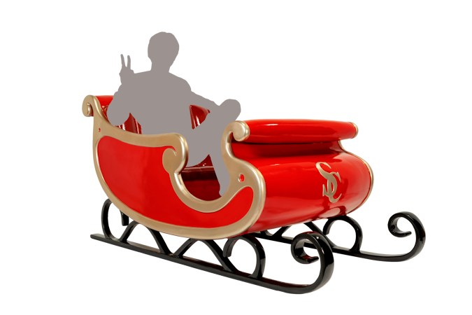 Dekra-Lite Cherry Red Santa Claus Monogram Sleigh Scale