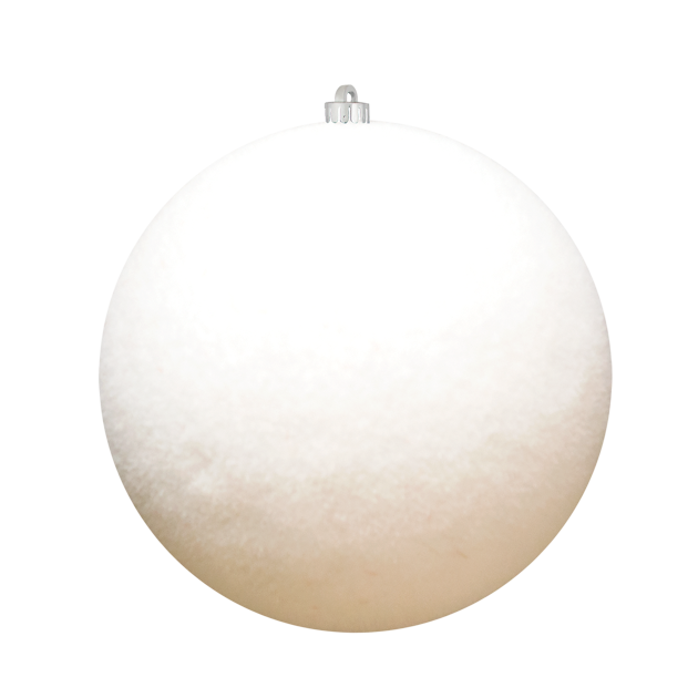 Dekra-Lite White Flocked Round Ornament