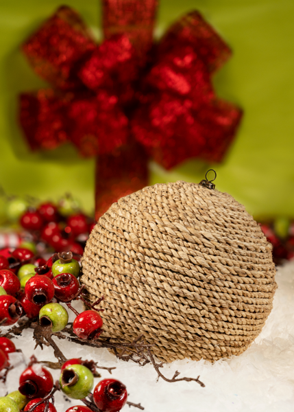 Burlap Round Ornaments