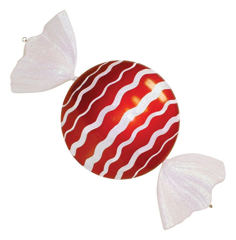 Dekra-Lite 40" Red and White Curly Round Jumbo Ornament