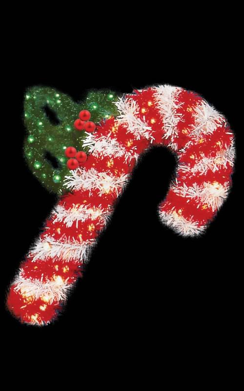 Pole Mount - Single Candy Cane w/Holly, LED – Dekra-Lite