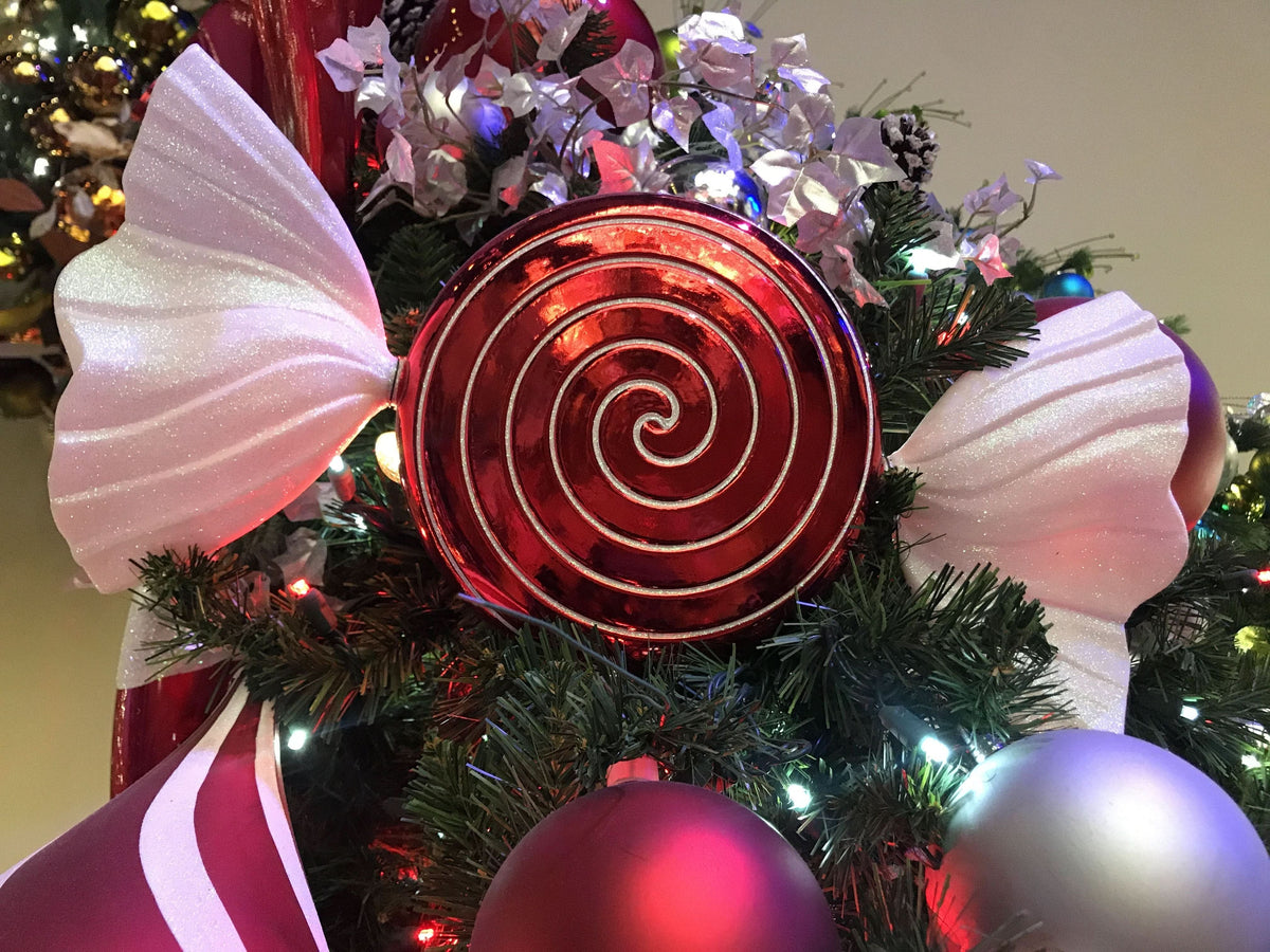 Dekra-Lite 19" Red & White Swirl Jumbo Ornament Display